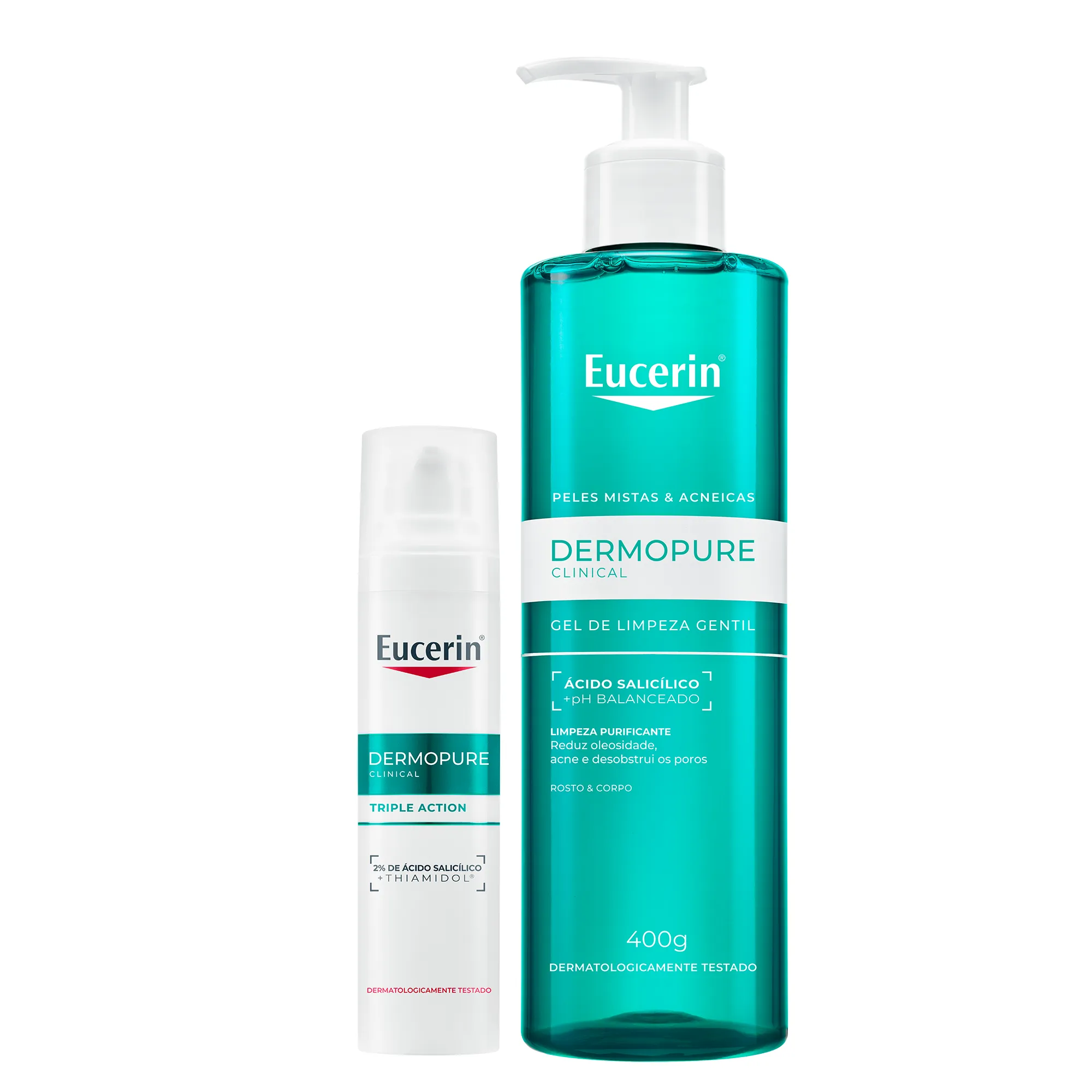 Kit Eucerin Dermo Pure: Sérum Facial  Oil Control Efeito Triplo 40ml + Gel de Limpeza Gentil 400g