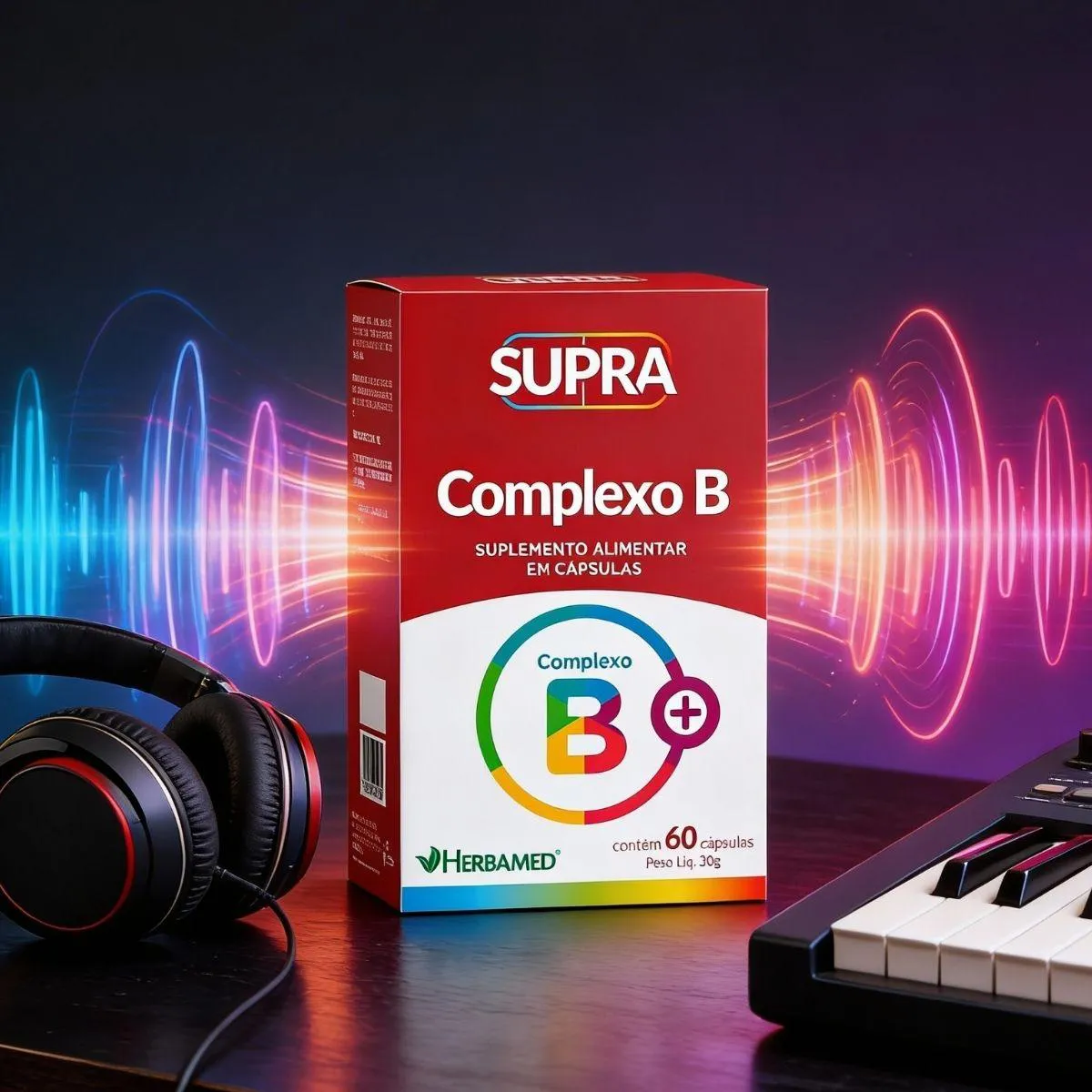 Supra Complexo B Vitaminas 500mg 60 Capsulas Herbamed Natural