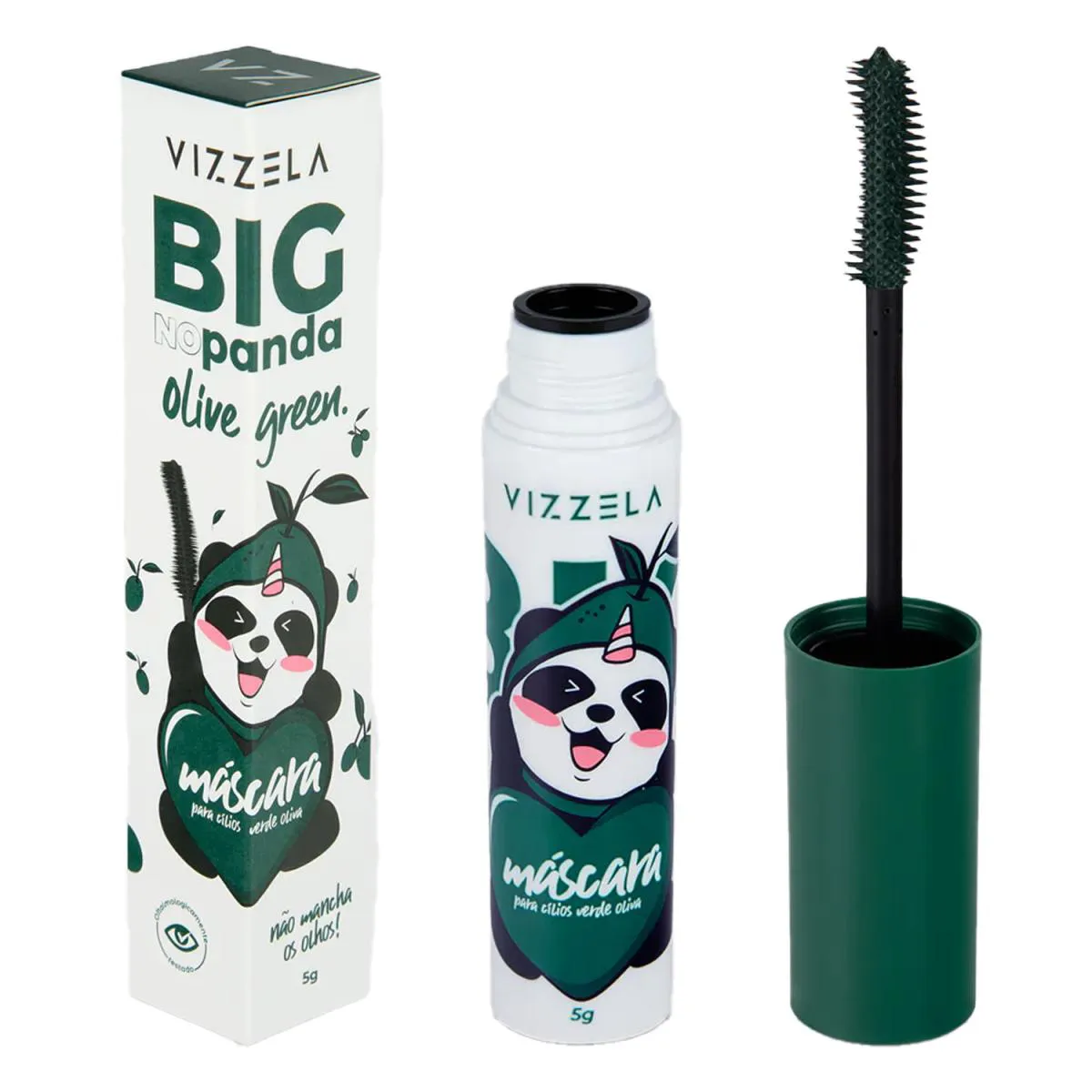 Vizzela Mascara para Cilios Big no Panda Olive Green 1492673