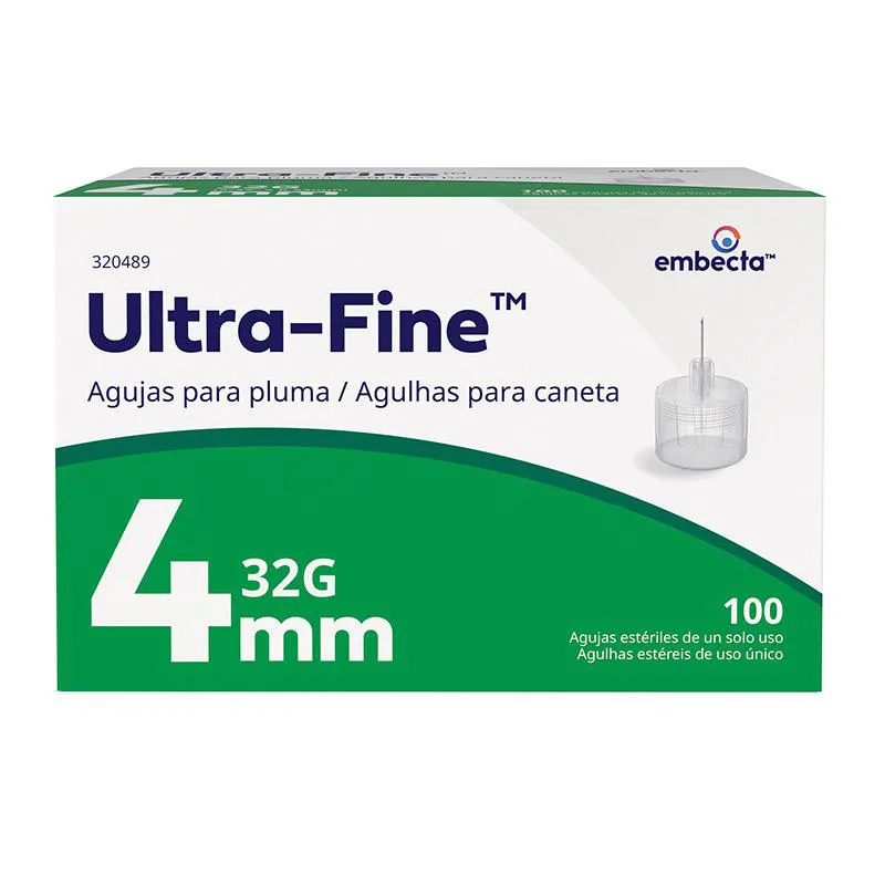 Agulha para Caneta Aplicadora de Insulina BD Ultra-Fine Nano 4mm - 100 unidades