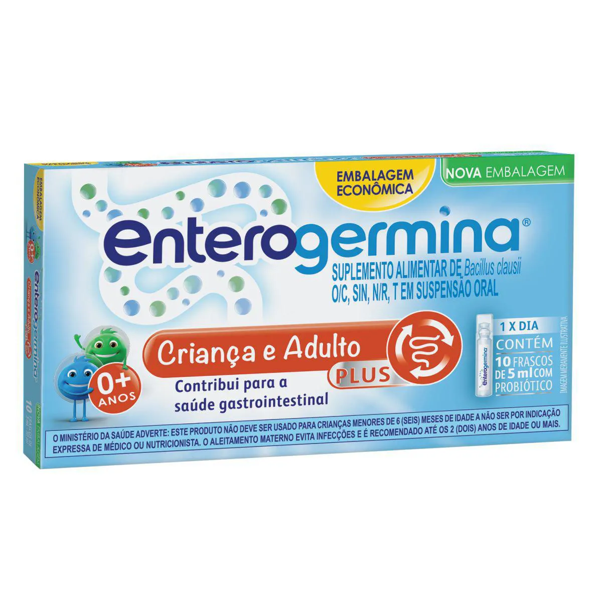Probiótico Enterogermina Plus 5ml 10 frascos