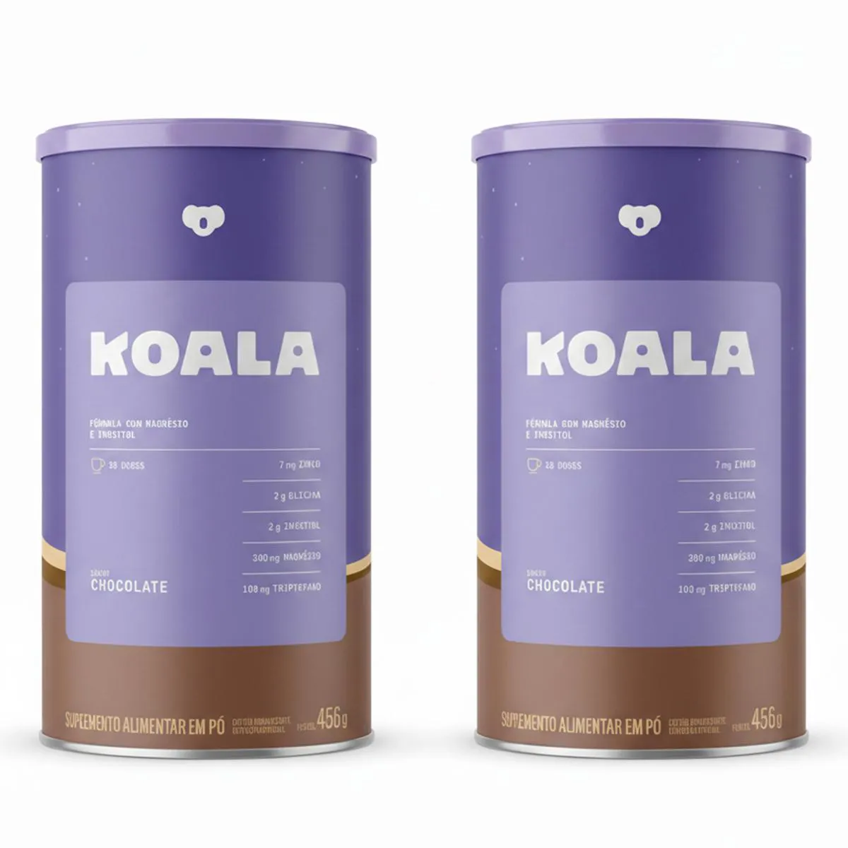 Kit 2 Koala Magnesio e Inositol Chocolate 456g - Caffeine Army