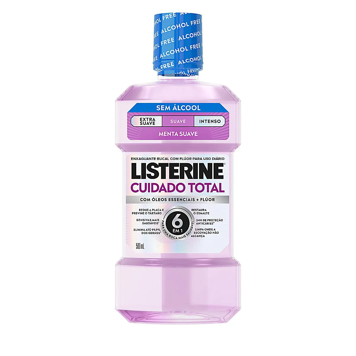Enxaguante Antisséptico Bucal Listerine Cuidado Total Zero Álcool Menta Suave 500ml