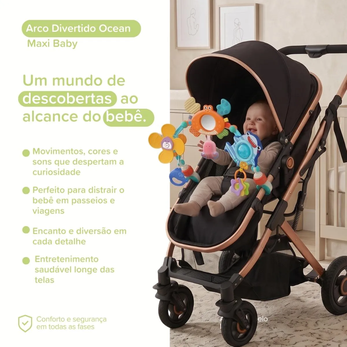 MoBILE PARA CARRINHO E BERcO COM CHOCALHO OCEAN - MAXI BABY