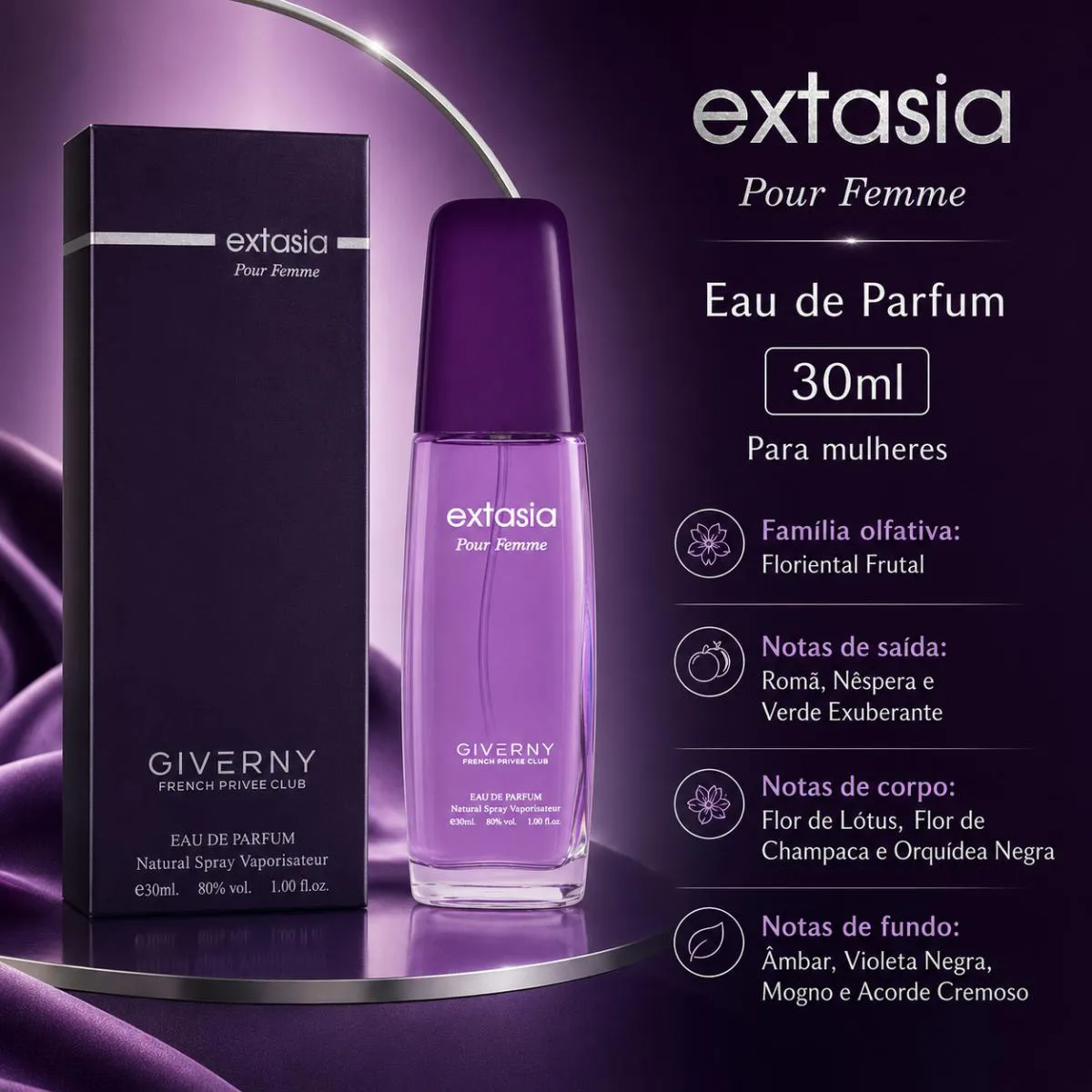 Extasia Eau de Parfum Feminino 30ml Giverny 1503510 | Drogasil