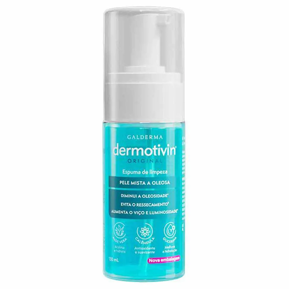Espuma de Limpeza Facial para Pele Mista a Oleosa Dermotivin