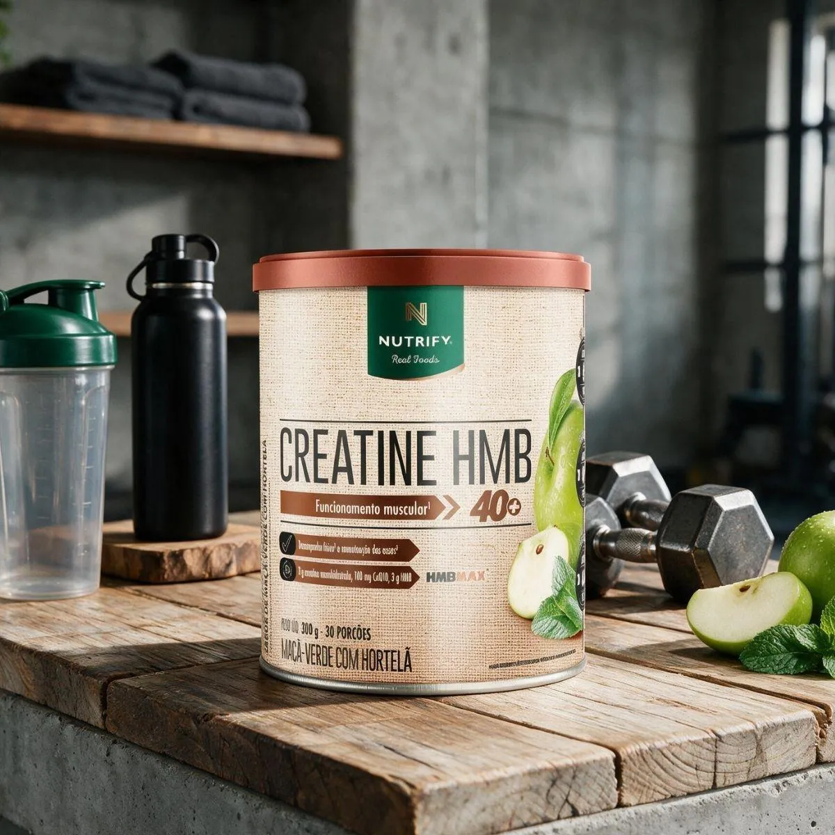 Creatina Monohidratada Hmb 300g Nutrify Maca Verde com Hortela