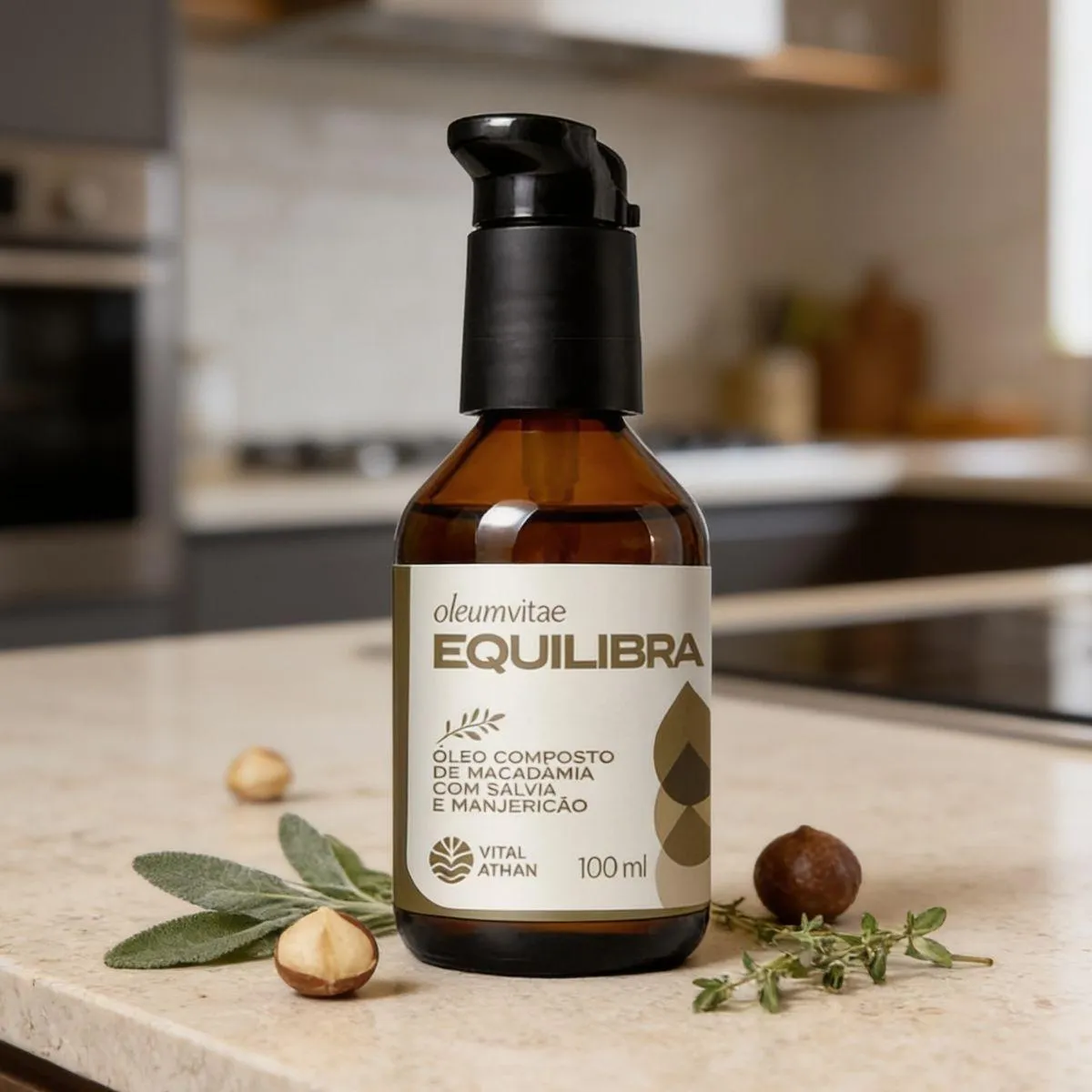 Oleum Vitae Equilibra Oleo de Macadamia 100ml Vital Atman Salvia e