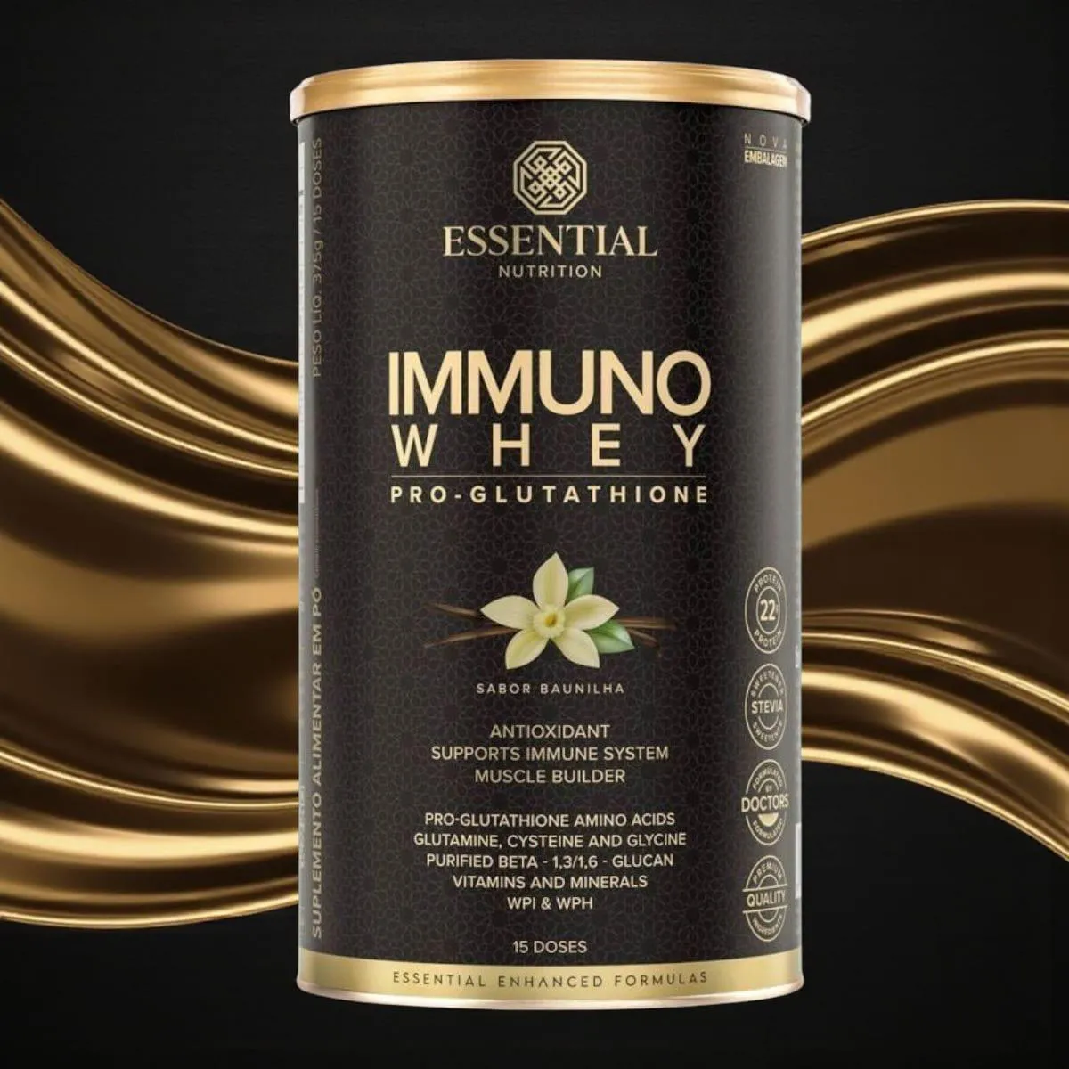 glutathione essential pro Immuno Whey Baunilha Novo Lata 375g/15ds 1507876 lio cosmeds LC Gluta