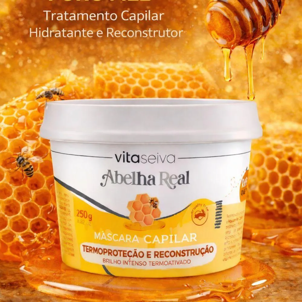 Mascara de Tratamento Capilar Mel Capilar Abelha Real Reconstrucao