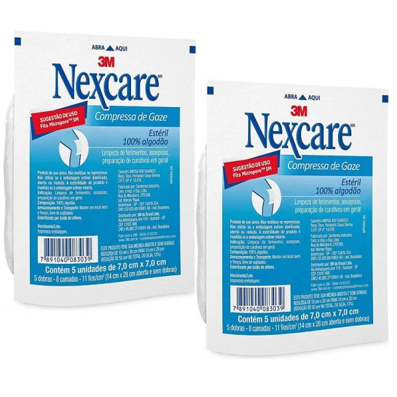 Kit com 10 Compressa de Gaze Esteril Nexcare 1508954 | Drogasil
