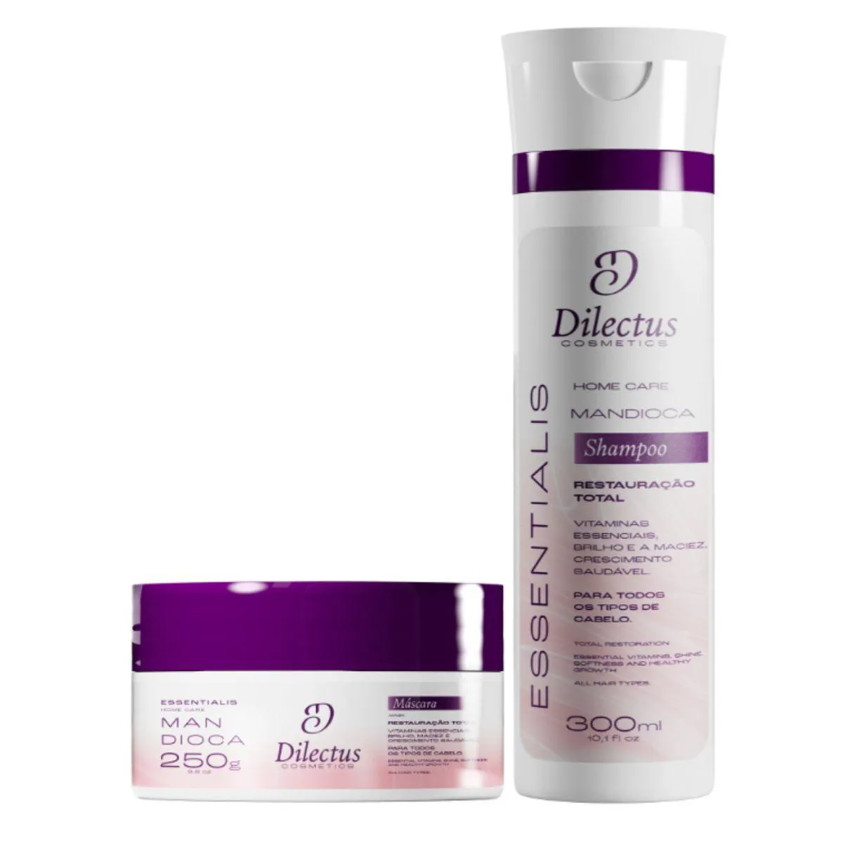 Kit Shampoo e Mascara Essentials Home Care 300ml Dilectus 1510344