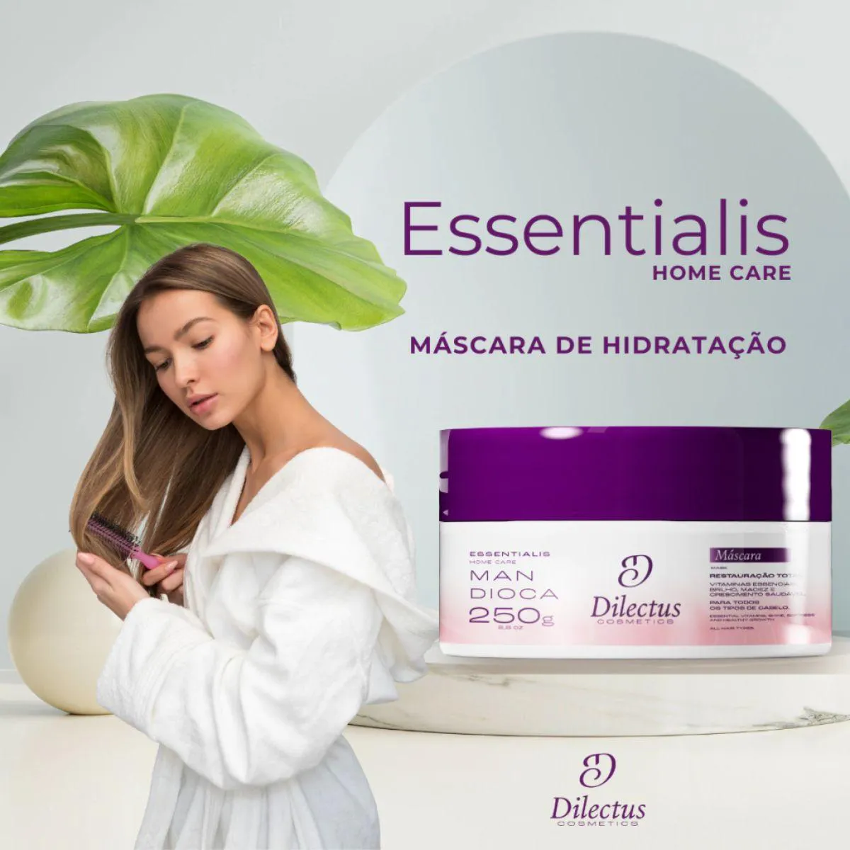 Kit Shampoo e Mascara Essentials Home Care 300ml Dilectus 1510344
