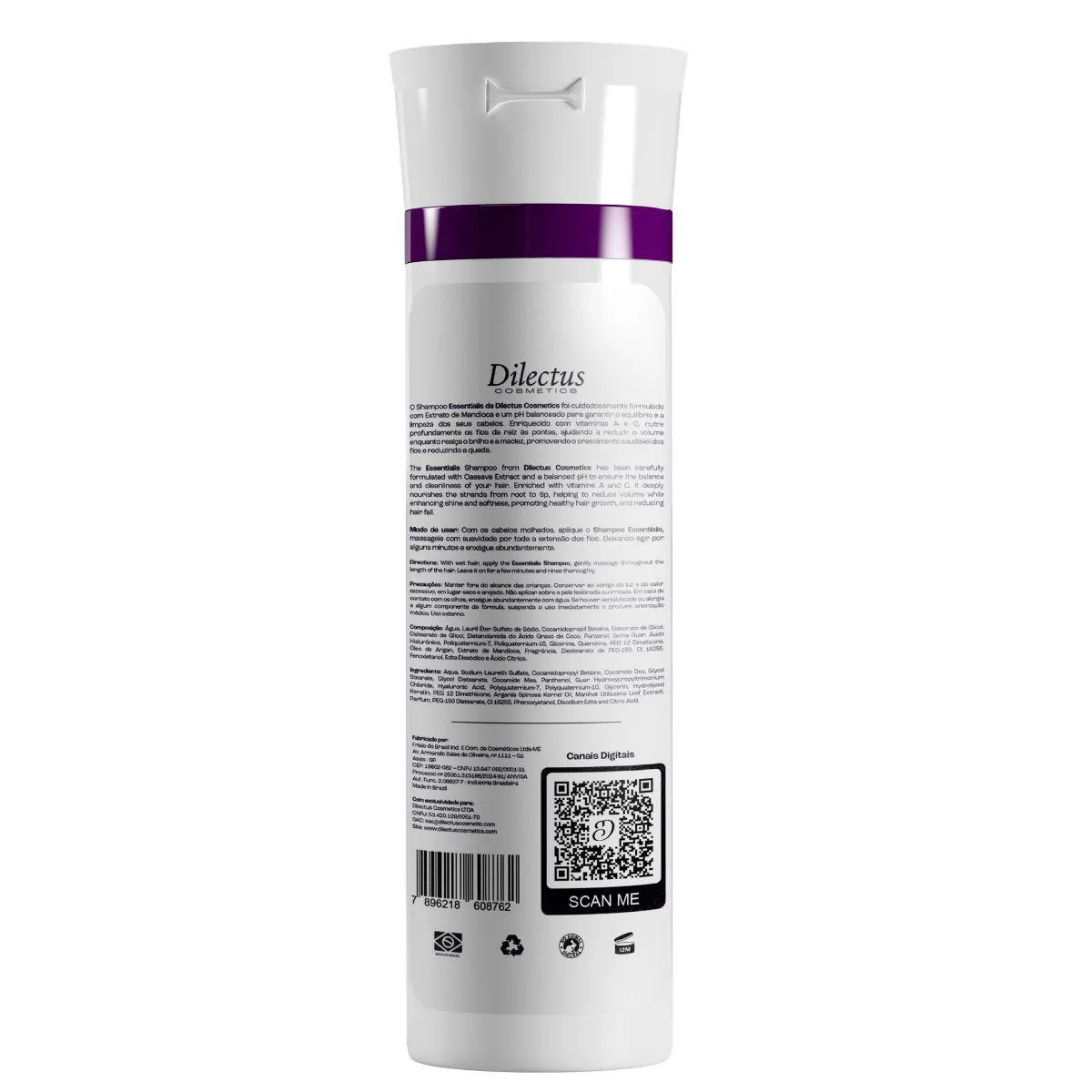 Kit Shampoo e Mascara Essentials Home Care 300ml Dilectus 1510344