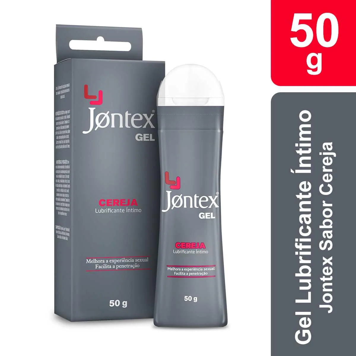 Gel Lubrificante Íntimo Jontex 3 em 1 Sabor Cereja com 50g