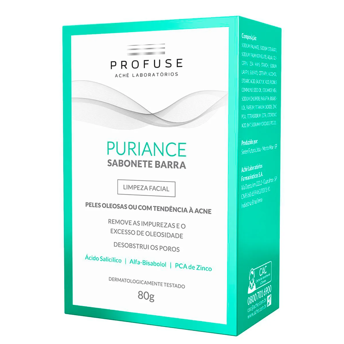 Sabonete Facial em Barra Profuse Puriance Pele Oleosa a Acneica com 80g