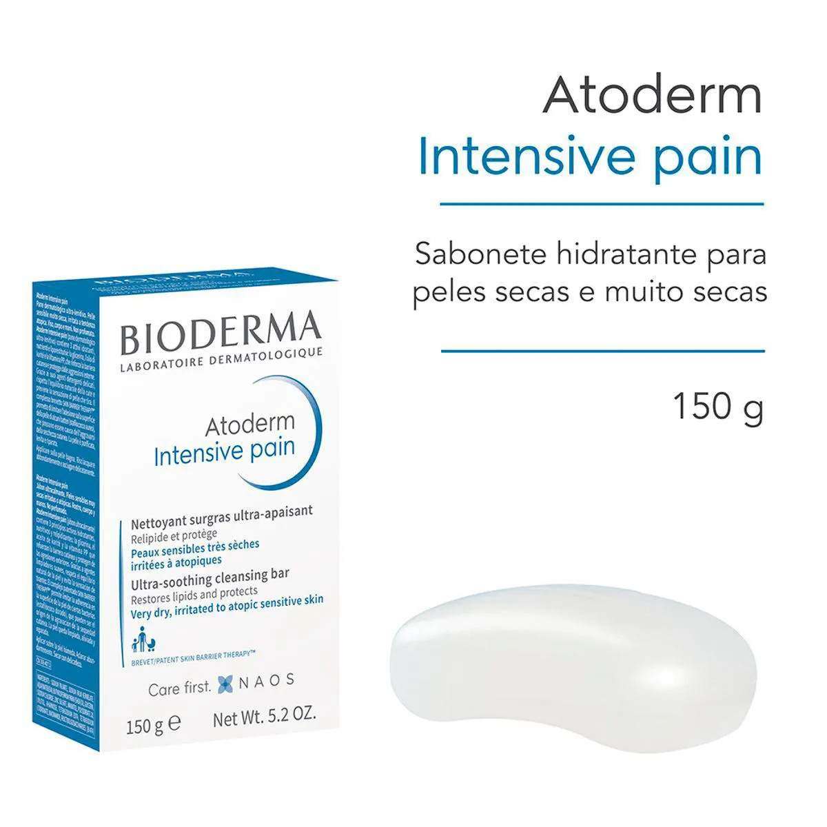 Sabonete em Barra de Limpeza Hidratante Bioderma Atoderm Pele Seca com 150g