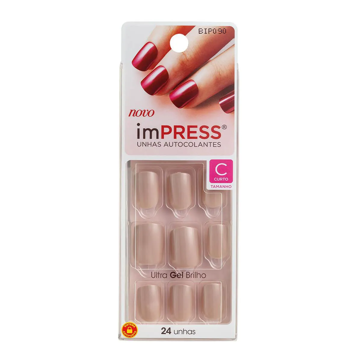 Unhas Autocolantes Impress Girlie Girl Curto com 24 Unidades