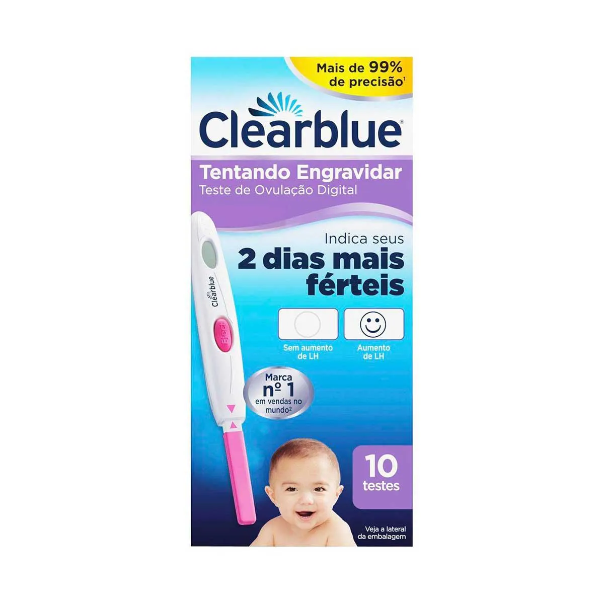 Teste de Ovulação Digital Clearblue com 10 Unidades