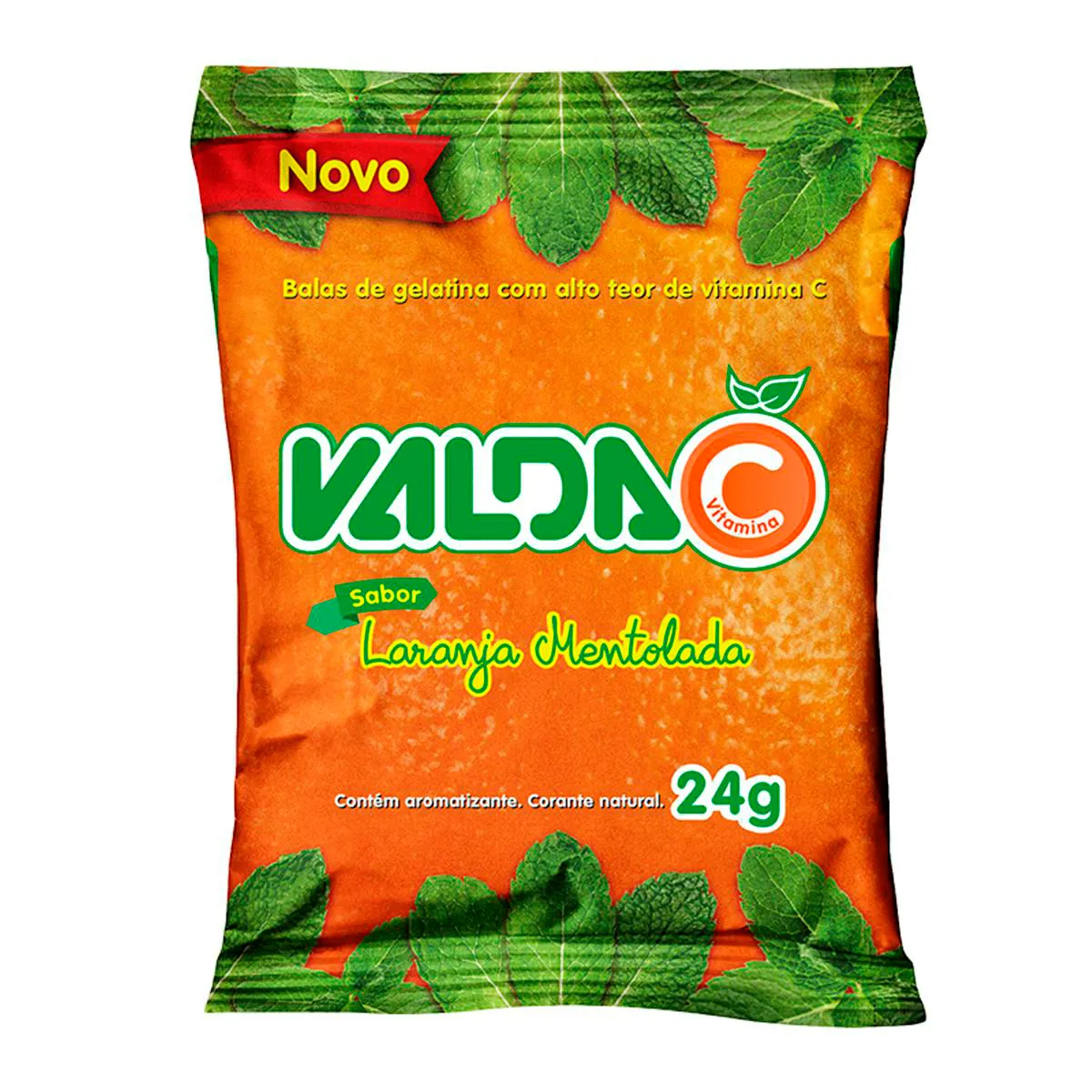 Pastilhas Valda C Balas de Gelatina Laranja Mentolada 24g