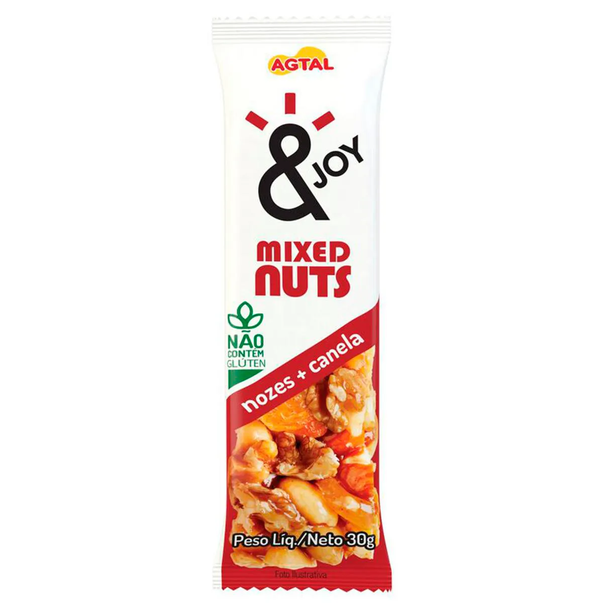 Barra de Cereal Mixed Nuts Sabor Nozes e Canela com 30g