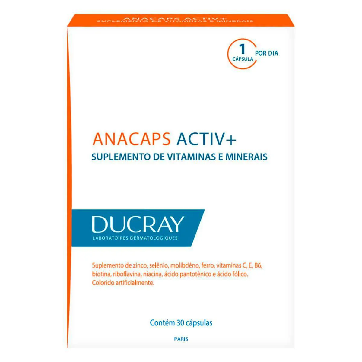 Polivitamínico Anacaps Activ+ Cabelos e Unhas 30 cápsulas