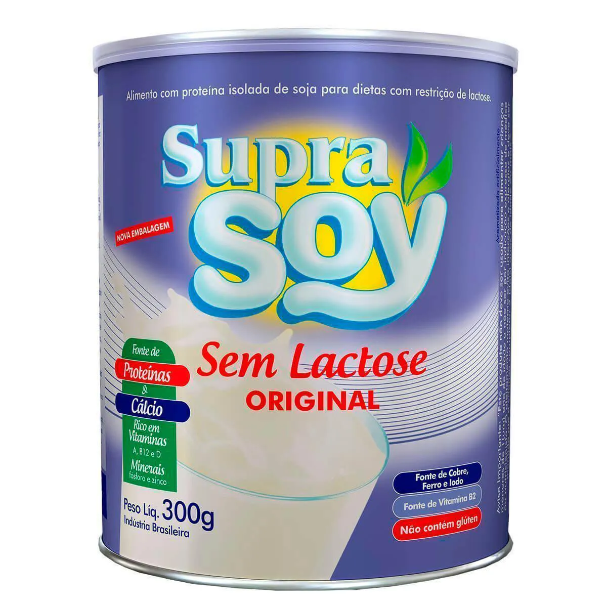 Leite Vegetal em Pó Original Sem Lactose Supra Soy a partir de 1 ano 300g