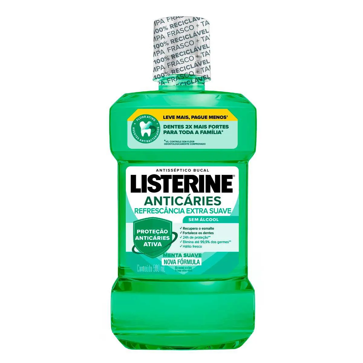 Enxaguante Antisséptico Bucal Listerine Anticáries Zero Álcool com 500ml