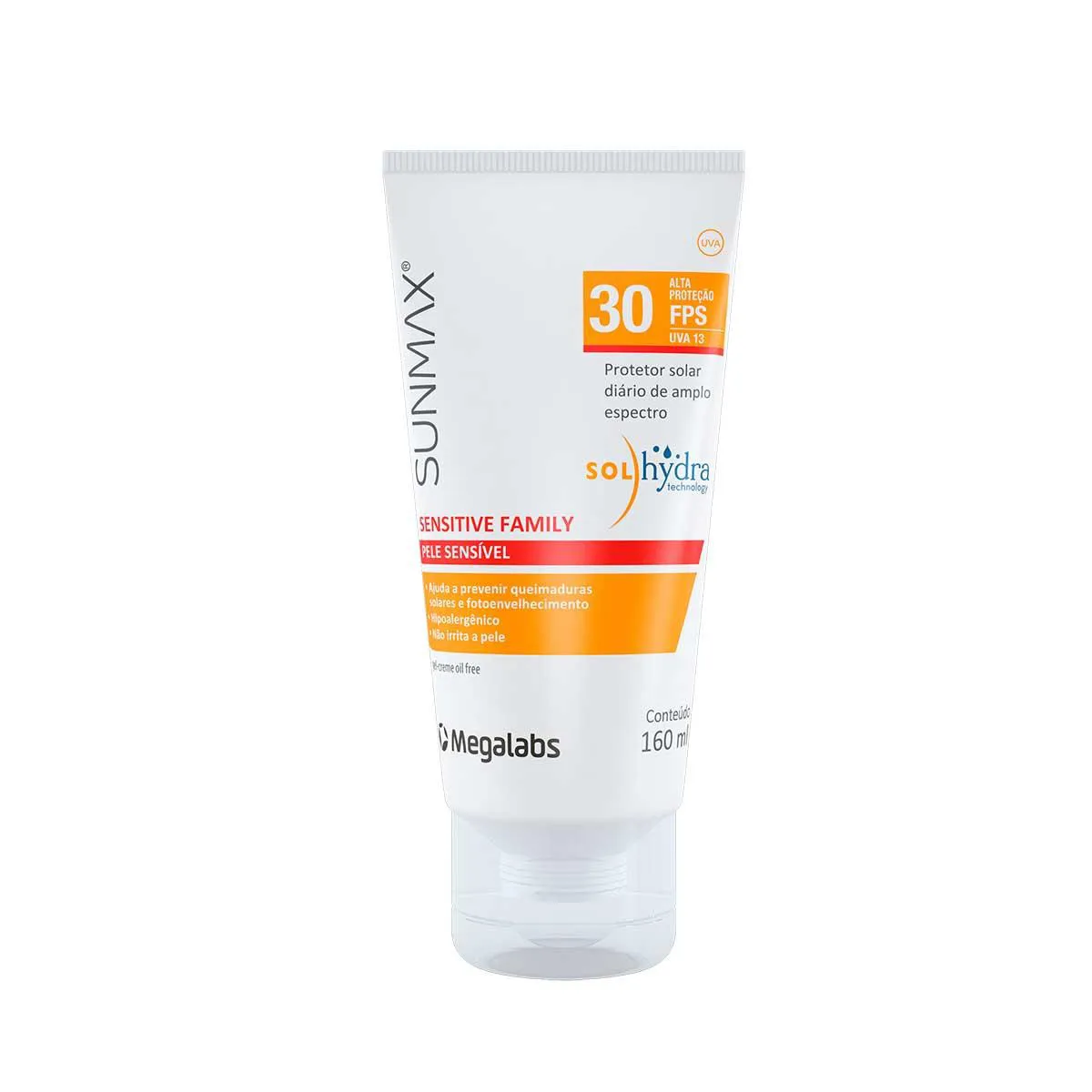 Protetor Solar Facial Loção FPS 30 Sunmax Sensitive Family 160ml