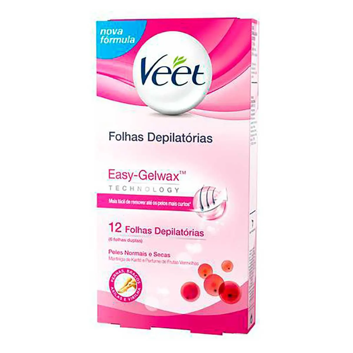 Cera Veet Fria Folhas Depilatórias para Peles Normais e Secas com 12 unidades