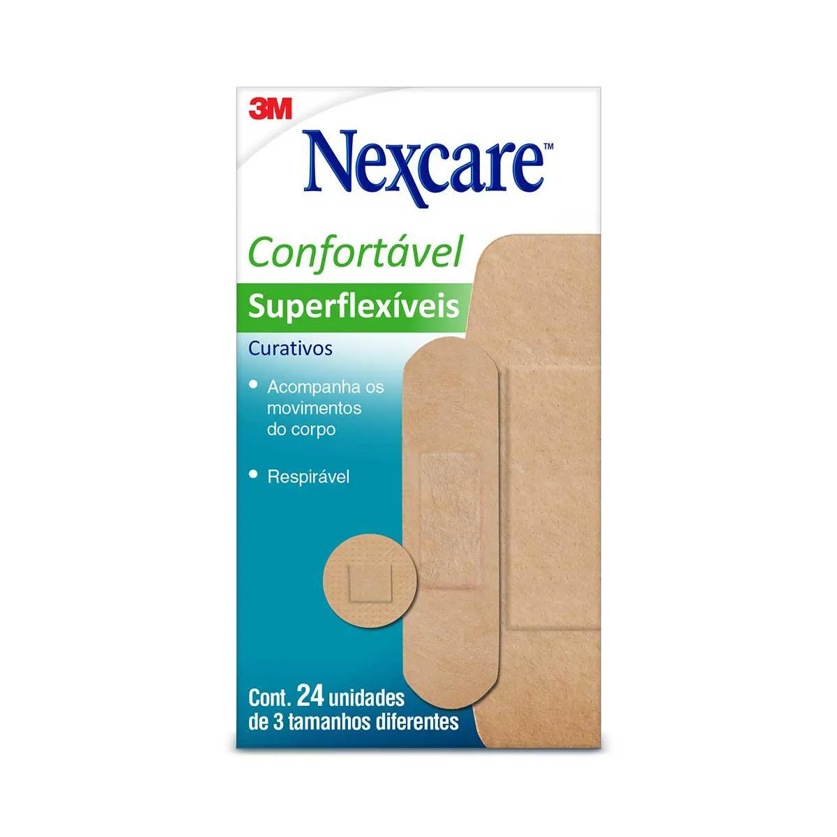 Curativo 3M Nexcare Superflexíveis Variados com 24 unidades