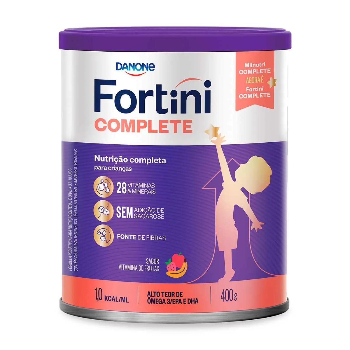 Fórmula Infantil Fortini Complete Vitamina de Frutas 3 a 10 anos 400g