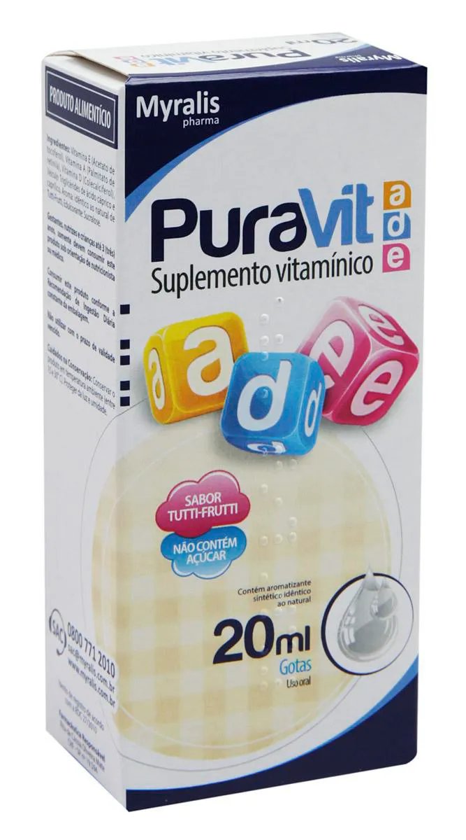 Polivitamínico Puravit A D E Gotas 20ml + Dosador