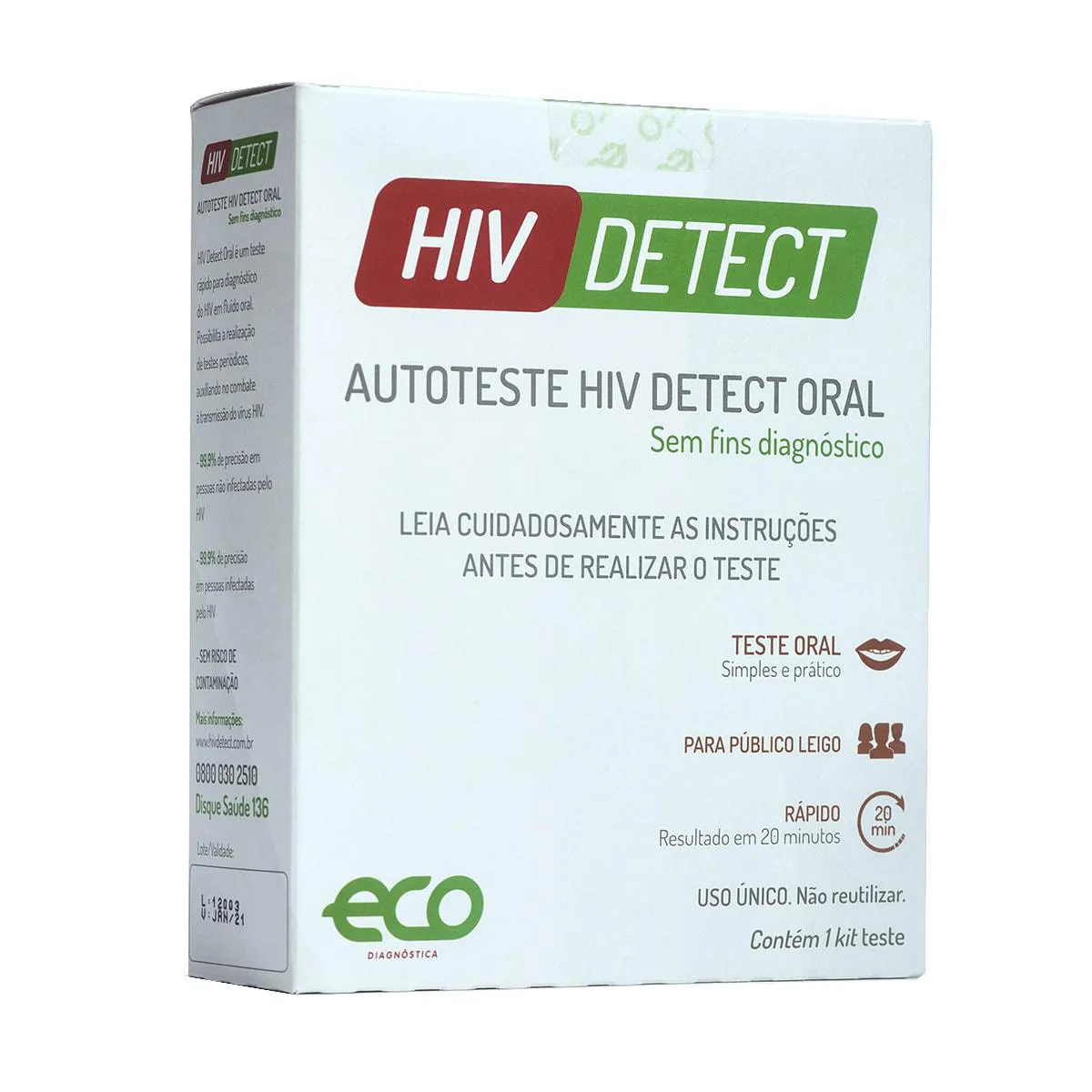 Teste Oral HIV Detect com 1 Kit