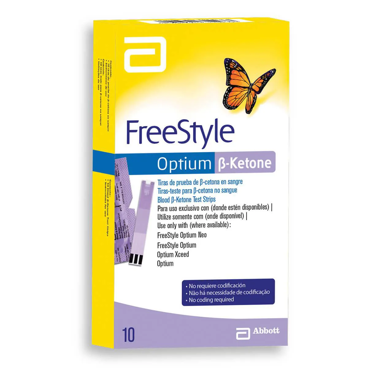 Tiras para Monitoramento Freestyle Optium Cetona com 10 unidades