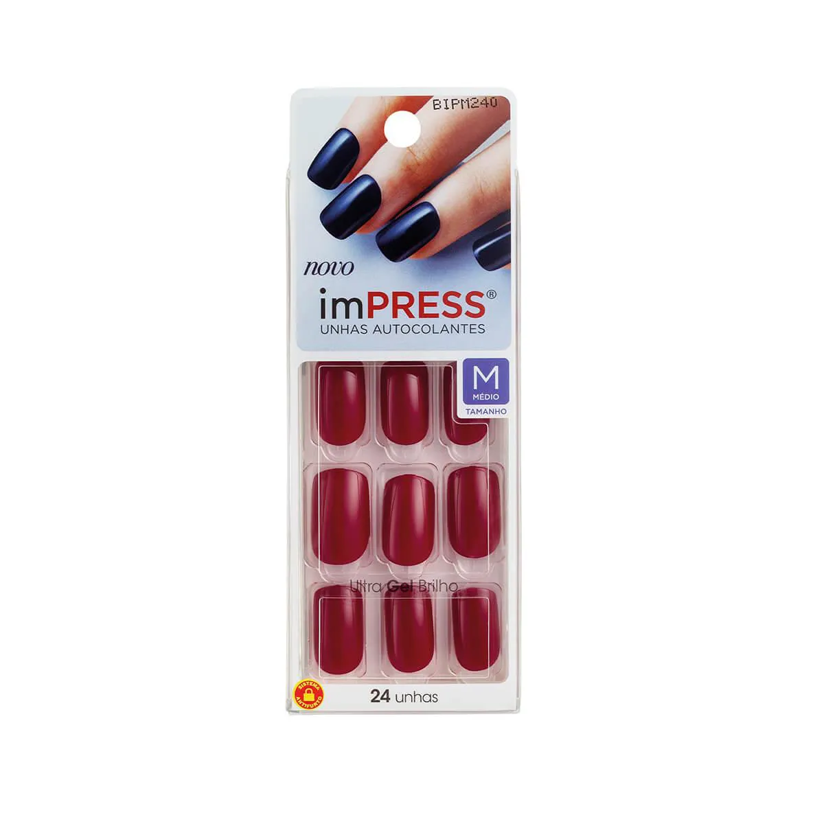 Unhas Autocolantes Impress Message Me Média com 24 Unidades