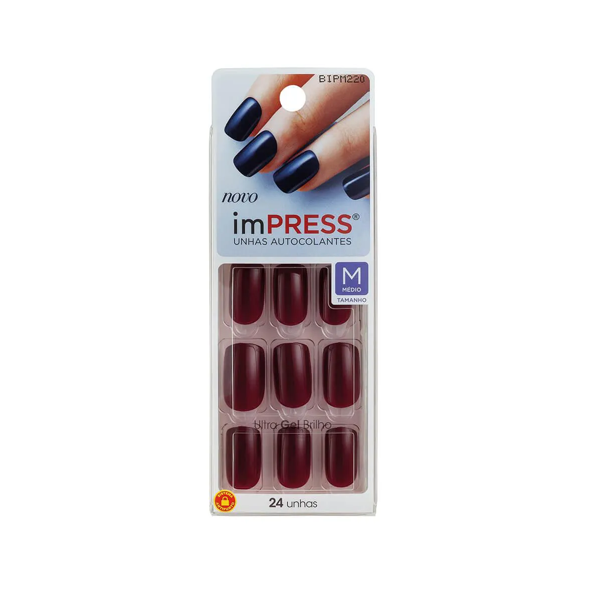 Unhas Autocolantes Impress Pretty Please Média com 24 Unidades