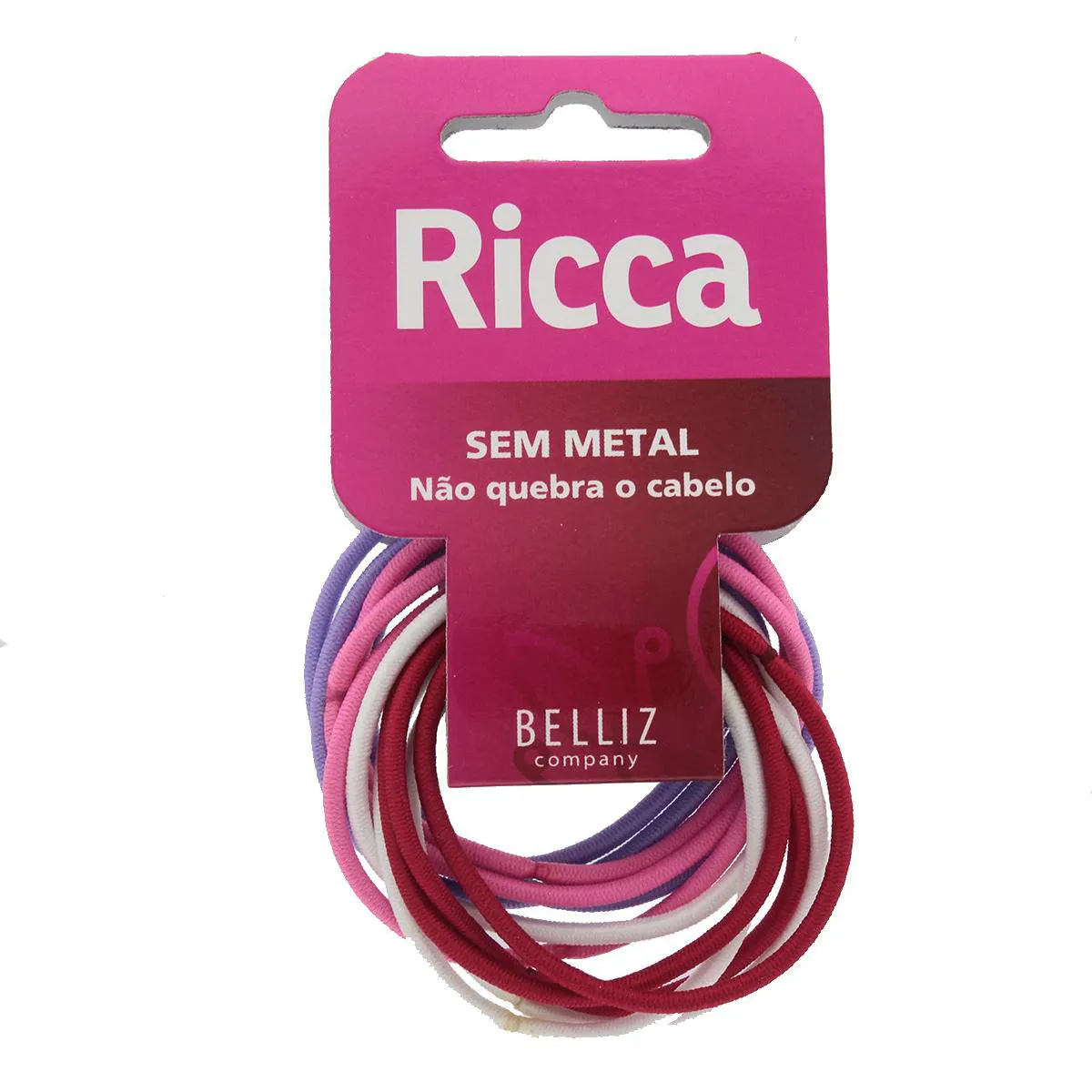 Elástico de Cabelo Ricca Basics Fashion Colors - 12 unidades