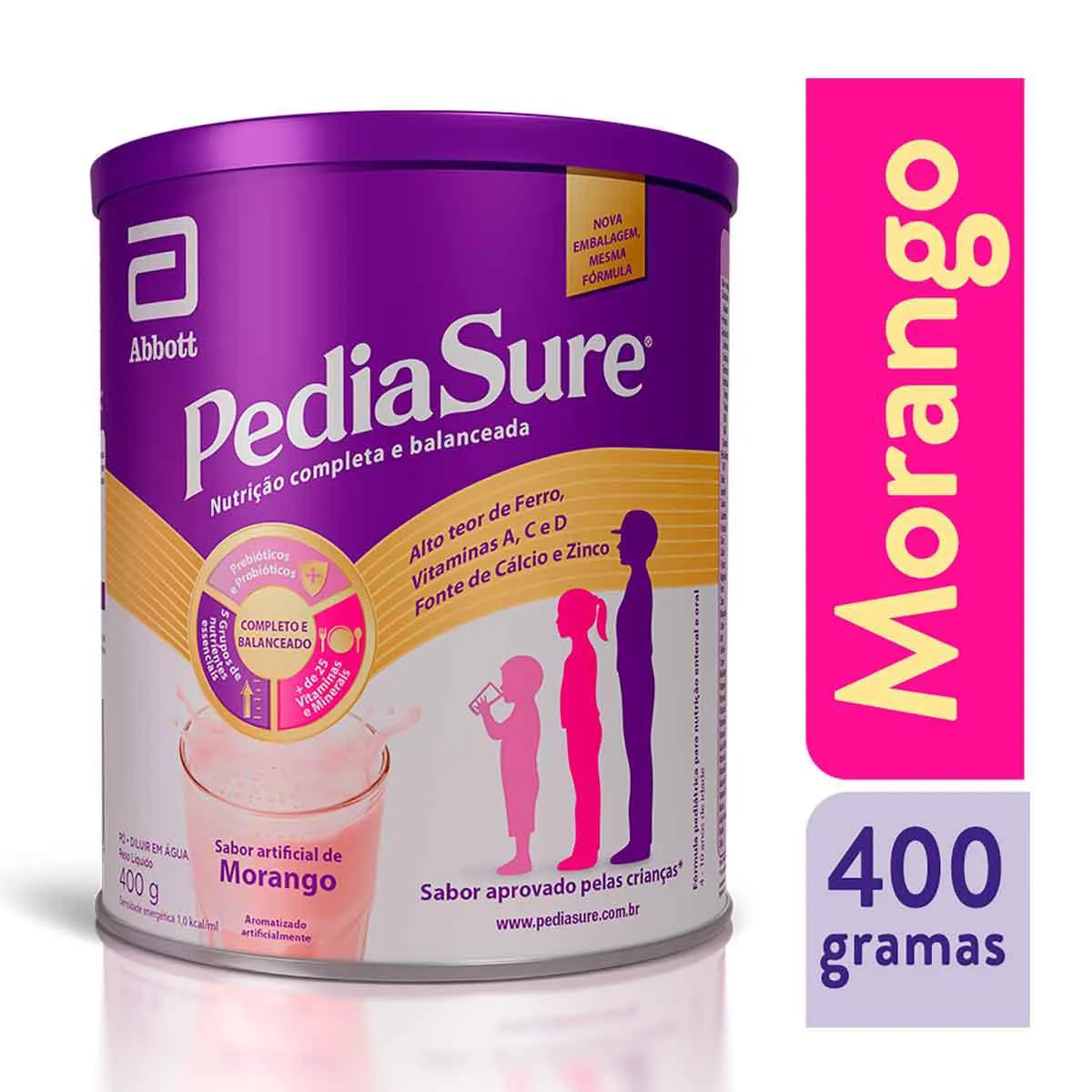 Suplemento Alimentar Infantil em Pó Pediasure Sabor Morango com 400g