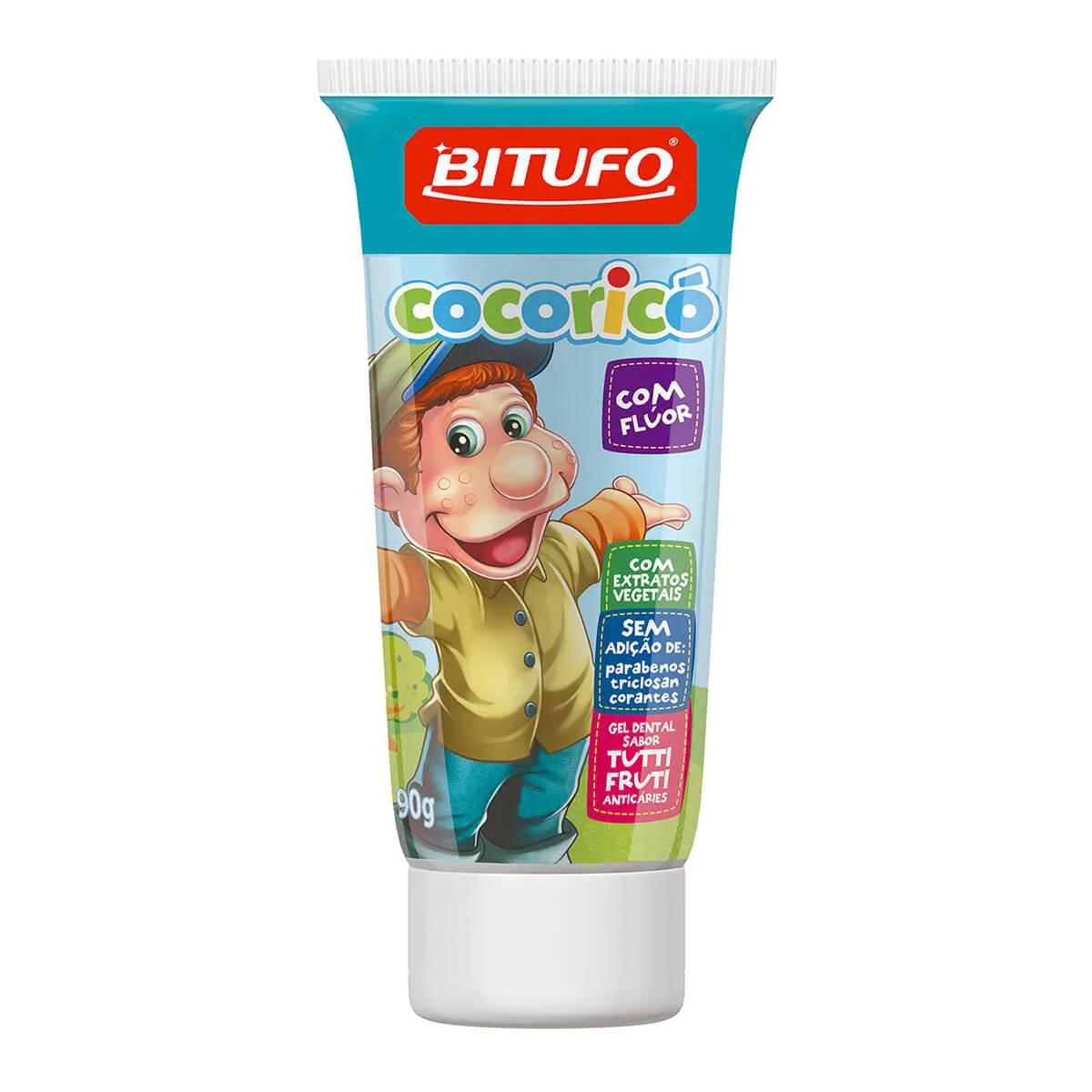 Gel Dental Infantil Bitufo Cocoricó Tutti-Fruti com Flúor com 90g