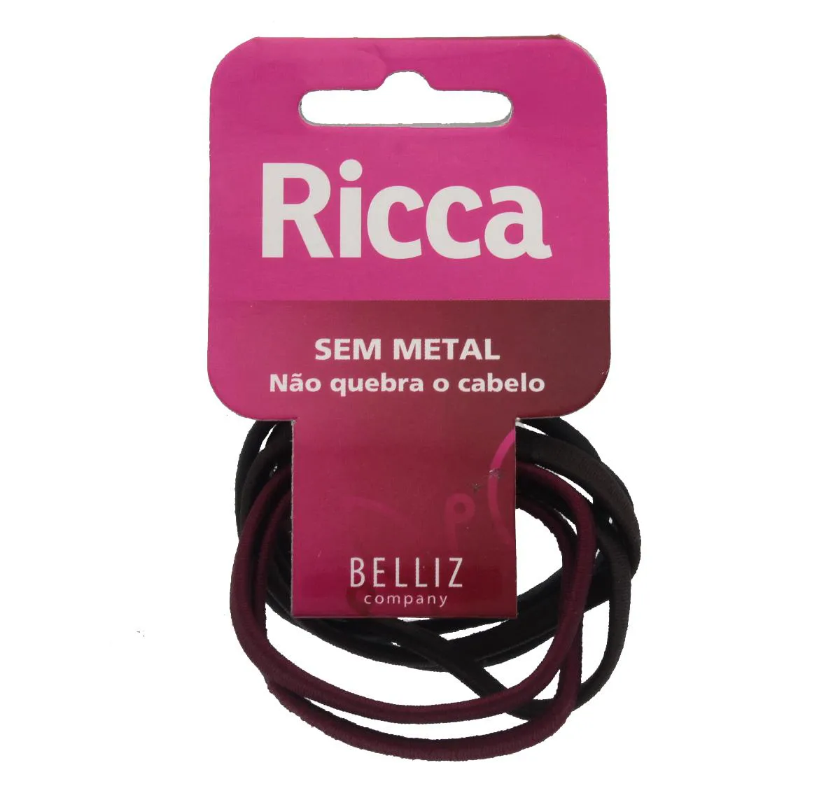 Elástico de Cabelo Ricca Basics Fashion Sem Metal - 6 unidades