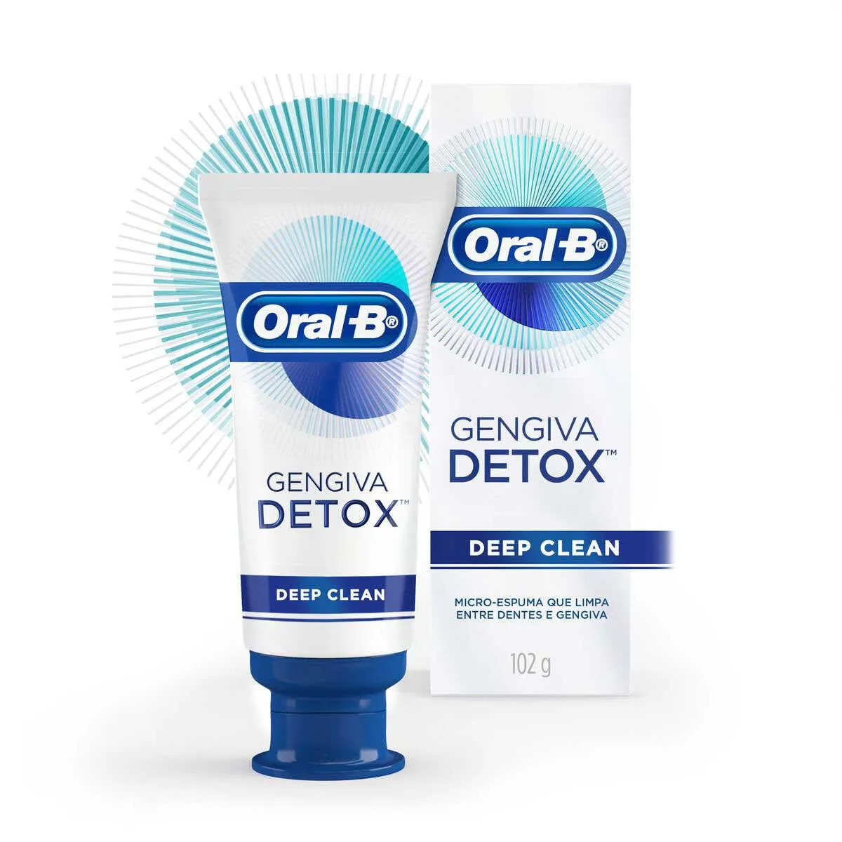 Pasta de Dente Oral-B Gengiva Detox Deep Clean com Flúor de 102g