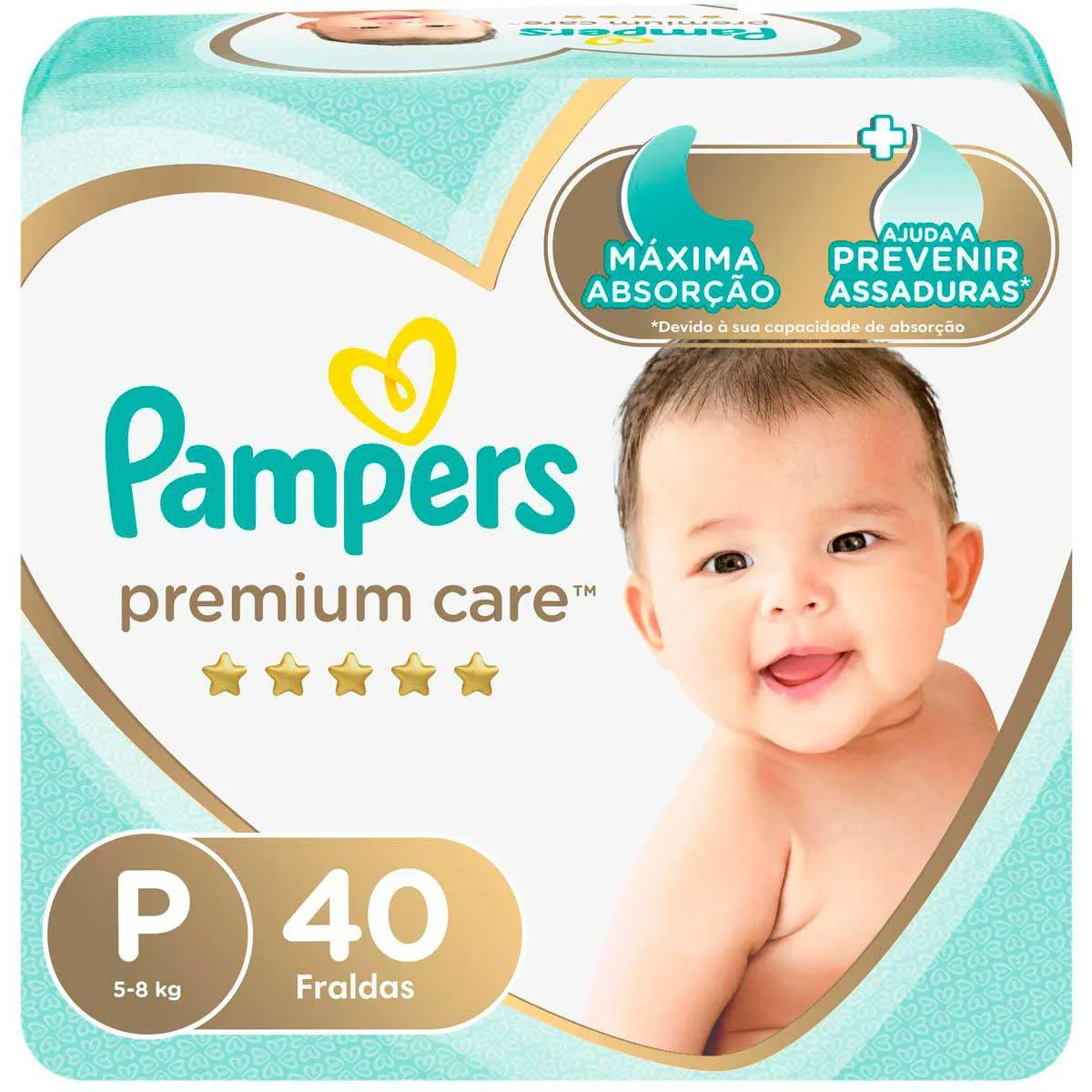 Fralda Pampers Premium Care P - 40 Unidades