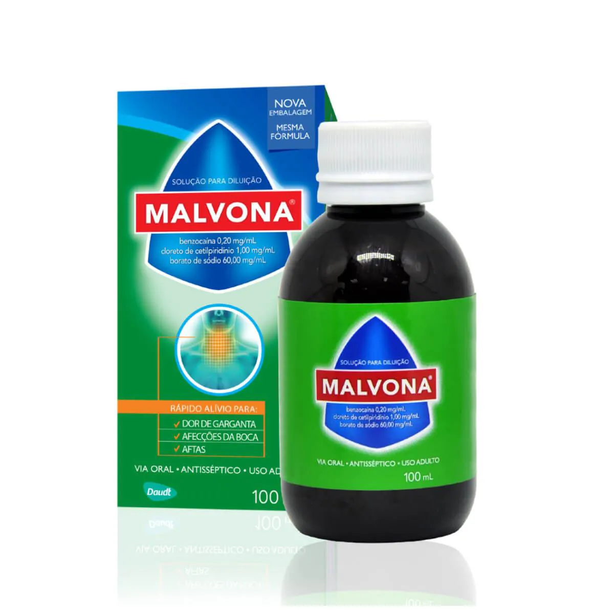 Solução Antisséptica Bucal Malvona com 100ml