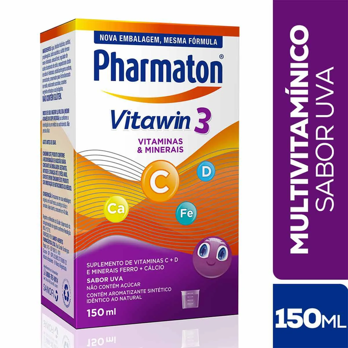 Polivitamínico Pharmaton Vitawin 3 Uva 150ml