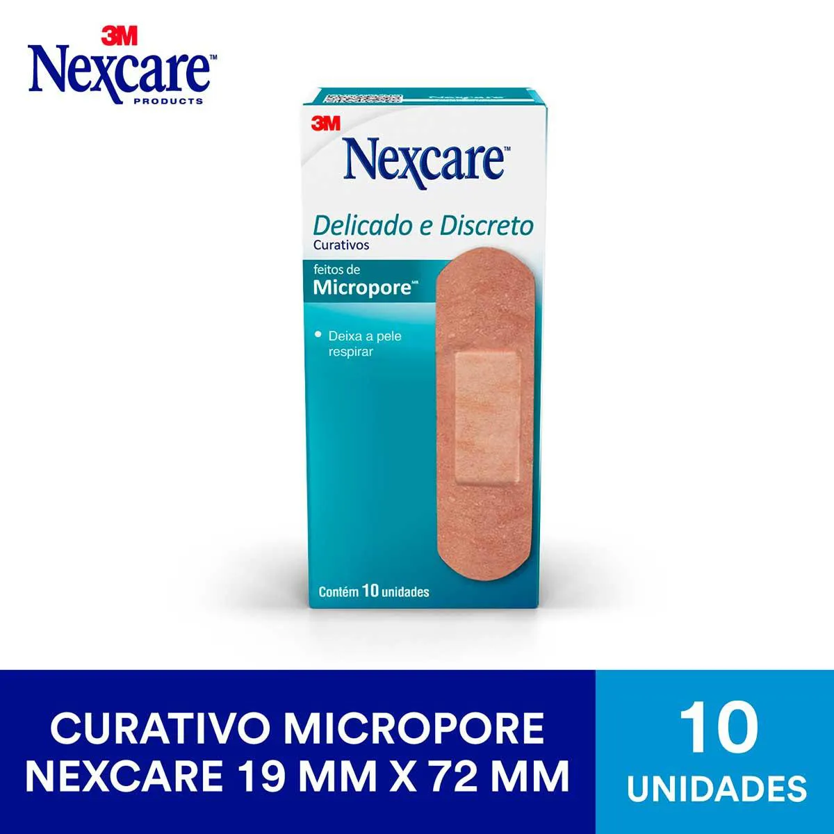 Curativo 3M Nexcare Micropore com 10 unidades