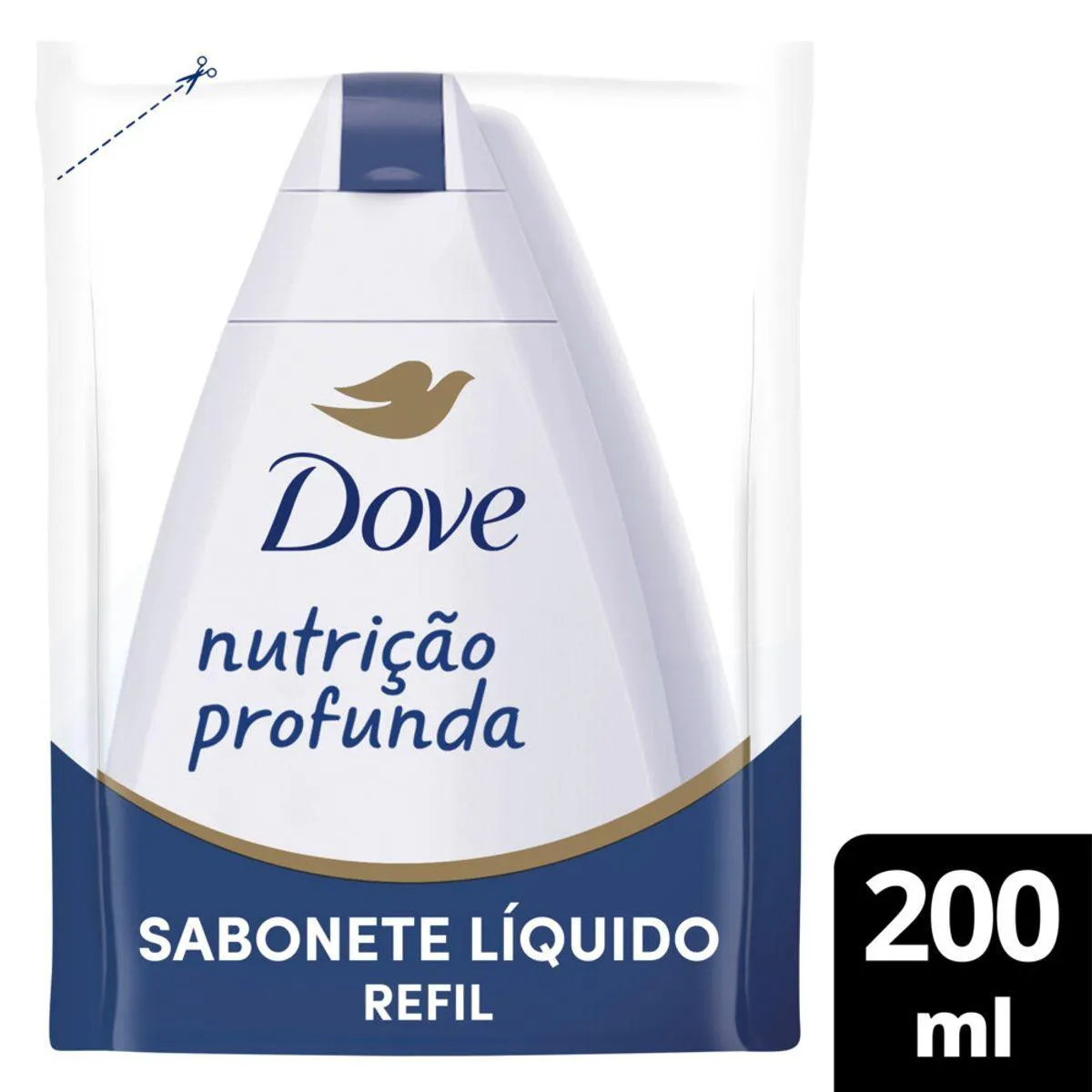 Refil Sabonete Líquido Corporal Dove Nutrição Profunda com 200ml