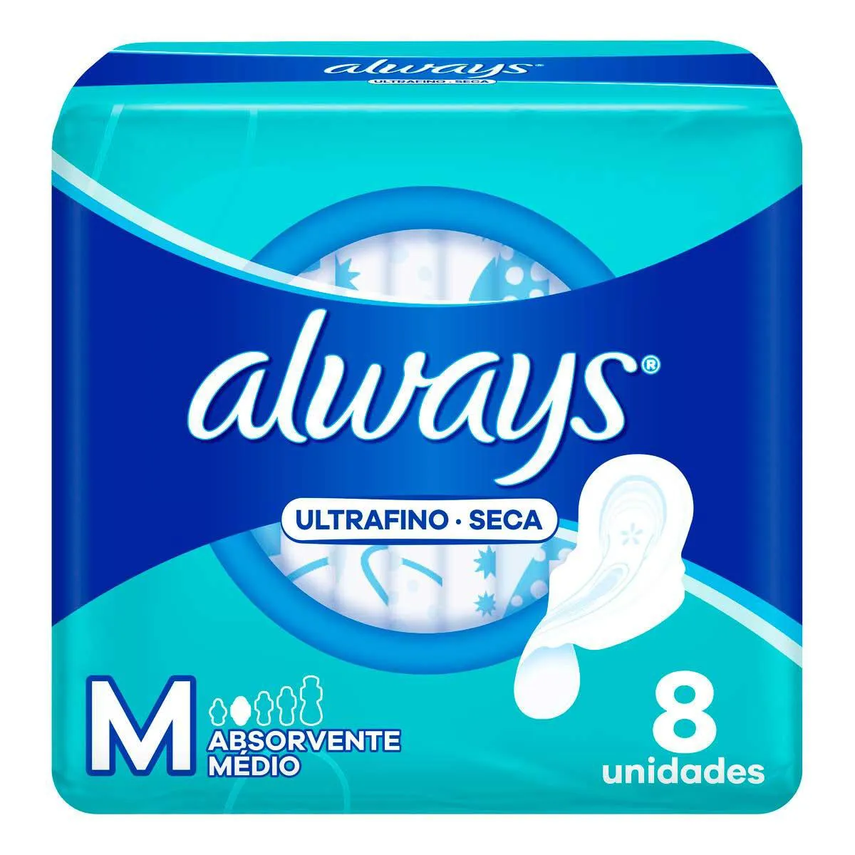 Absorvente Always Ultrafino Cobertura Seca M com Abas 8 unidades