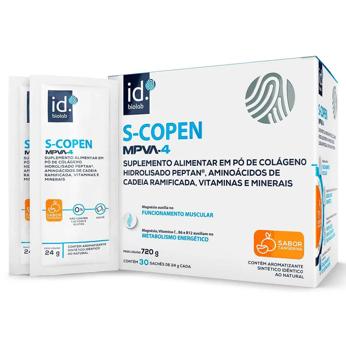 S-Copen MPVA-4 Sabor Tangerina - 30 sachês de 24g cada