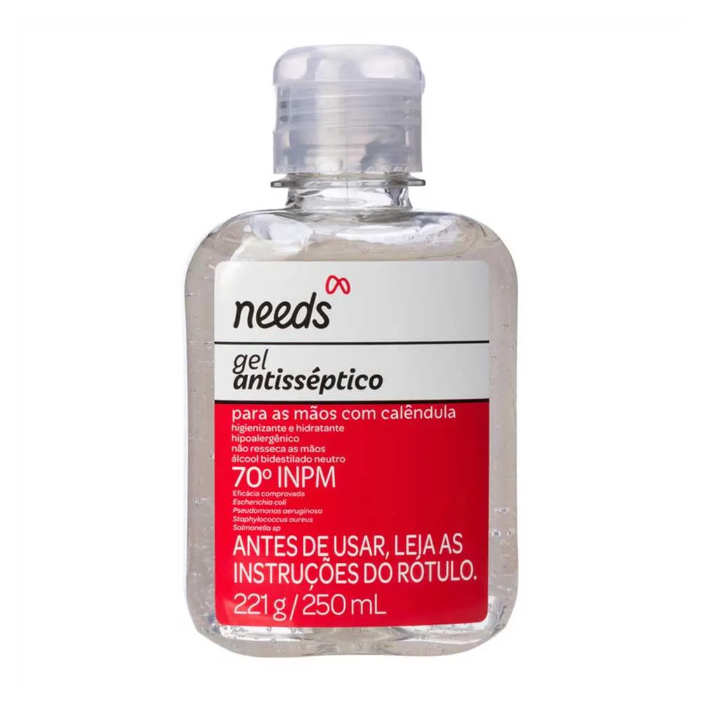 Álcool em Gel Antisséptico 70% Needs Calêndula com 250ml 250ml | Droga Raia